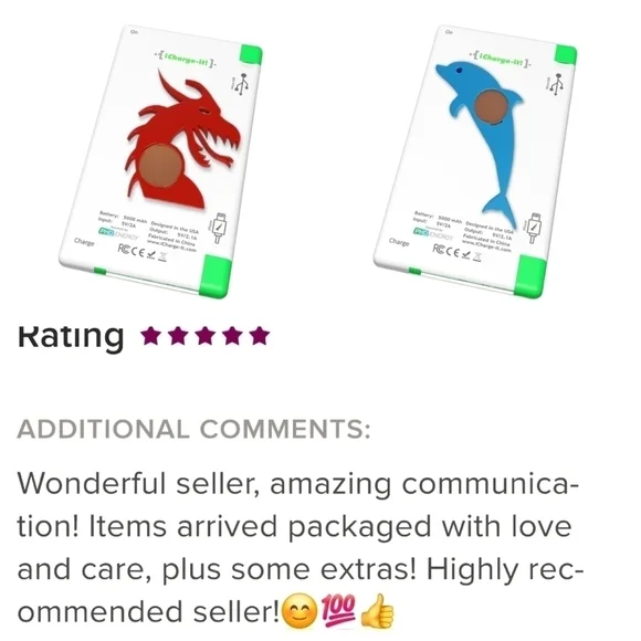 Power Bank With Dolphin Charm iPhone Android Cell Phone Tablet - Picture 5 of 16